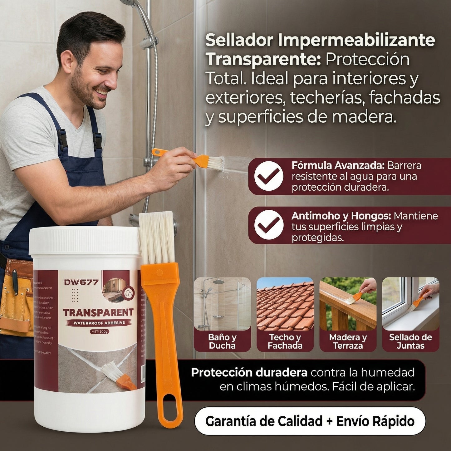 SELLADOR IMPERMEABILIZANTE|Compra 1 Recibe 2 Brocha GRATIS|