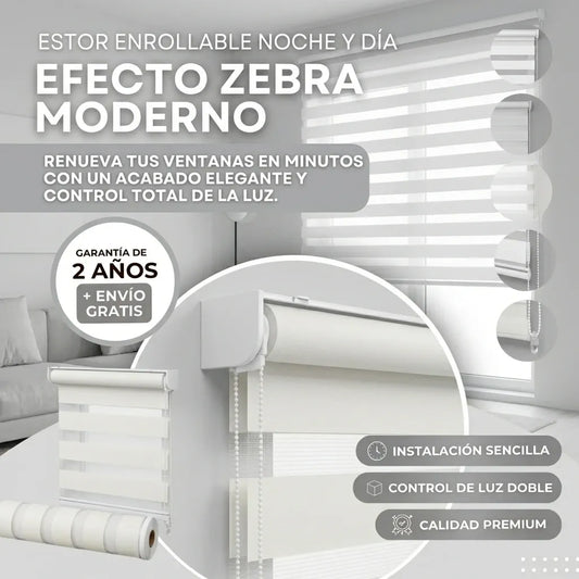 PERSIANAS DE CEBRA DOBLE CAPA CON FILTRADO DE LUZ 100X150