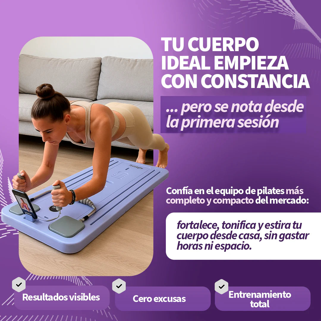 PILATES GO: Tabla de pilates + Guía de pilates + Recetario saludable