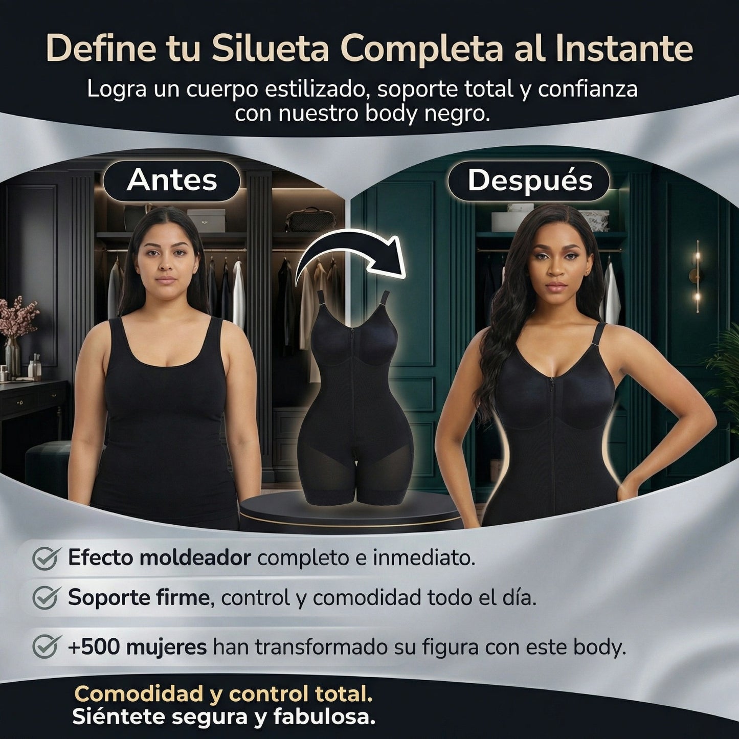 Faja Modeladora de Silueta con Cierre y Tirantes Ajustables