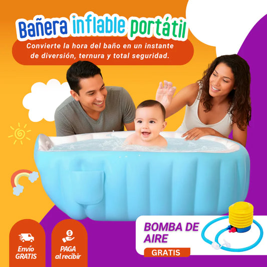 BAÑERA INFLABLE PARA BEBÉS: GRATIS BOMBA DE AIRE