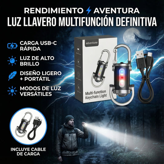 Linterna portátil recargable y brillante para llavero